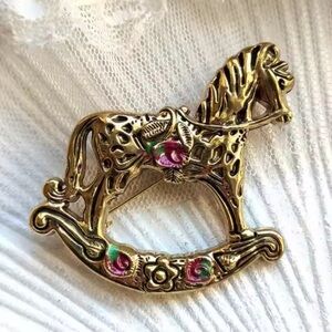 Vintage Rocking Horse Pegasus Brooch